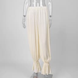 TARUXY Fashion Ruched Long Trousers Women's Elastic Waist Elegance Solid Leisure Trousers 2025 Autumn Commuting Clothing Female