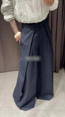 Fashion Chic Irregular Striped Long Pants For Women High Waist Loose Trouser 2025 Autumn Winter Fashion Female Daily Casual Pant