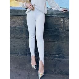 Combhasaki Women Casual Y2K Elastic High Waist Slim Fit Long Trousers Ribbed Knitwear Tight Step on Foot Leggings Sporty Pants
