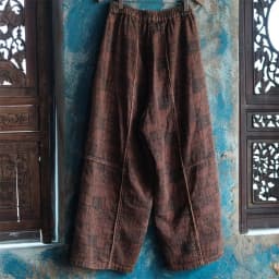 Johnature Women Vintage Print Floral Wide Leg Pants Elastic Waist Cotton Blend Loose Trouser 2025 New Autumn Women Long Pants