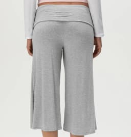 Women Fold Over Waist Gaucho Pants Low Rise Cropped Wide Leg Capri Pants Summer Foldover Culottes Yoga Pants Pajama Bottoms