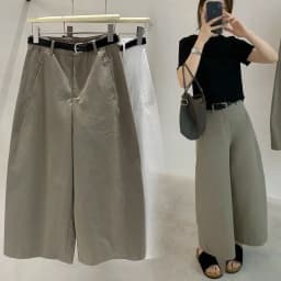 2026 Spring/summer Korean Fashion 9-inch Wide Leg Pants For Women High Waist Simple Balloon Pants Versatile Casual Pants