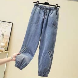 Ladies Cowboy Trousers High Quality Jeans Women Spring Autumn New Korean High-Elastic Waist Jiufen Points Harem Denim Pants