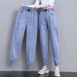 Ladies Cowboy Trousers High Quality Jeans Women Spring Autumn New Korean High-Elastic Waist Jiufen Points Harem Denim Pants