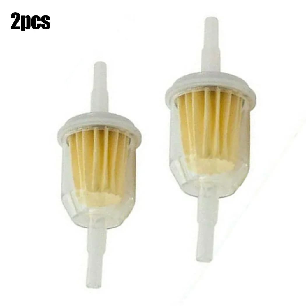 Inline Fuel Filter Kit 2 Pieces For Lawn Mower And Small Engine Use With 6mm Or 8mm Hose Compatibility Transparent Nylon Housing