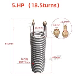 1pc Titanium Tube Evaporator, Straight Titanium Tube Heat Exchanger. 1-5HP Chiller Seafood Fresh Water Fish Tank Heat Exchanger.