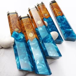 1piece Japanese Kitchen Knife Octagonal Handle Lump Wood Knife Handle Fish Raw Knife Handle Stainless Steel + Resin Knife Handle