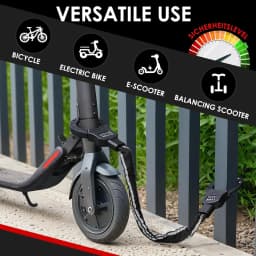 Security Locks Chain Link Handcuff Lock 93cm Lang E Scooter Lock with Combination Code w/ 3L Waterproof Bag Black