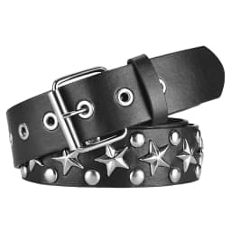 Rivet Hollow Bullet Decoration Belt Fashion Leather Studded Goth Rock Wild Adjustable Women Punk Black Belt