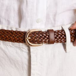 BEAUTODAY Woven Belts Women Ladies Genuine Cow Leather Metal Buckle Waistband Brand Designer Ladies Gifts Accessories 91091