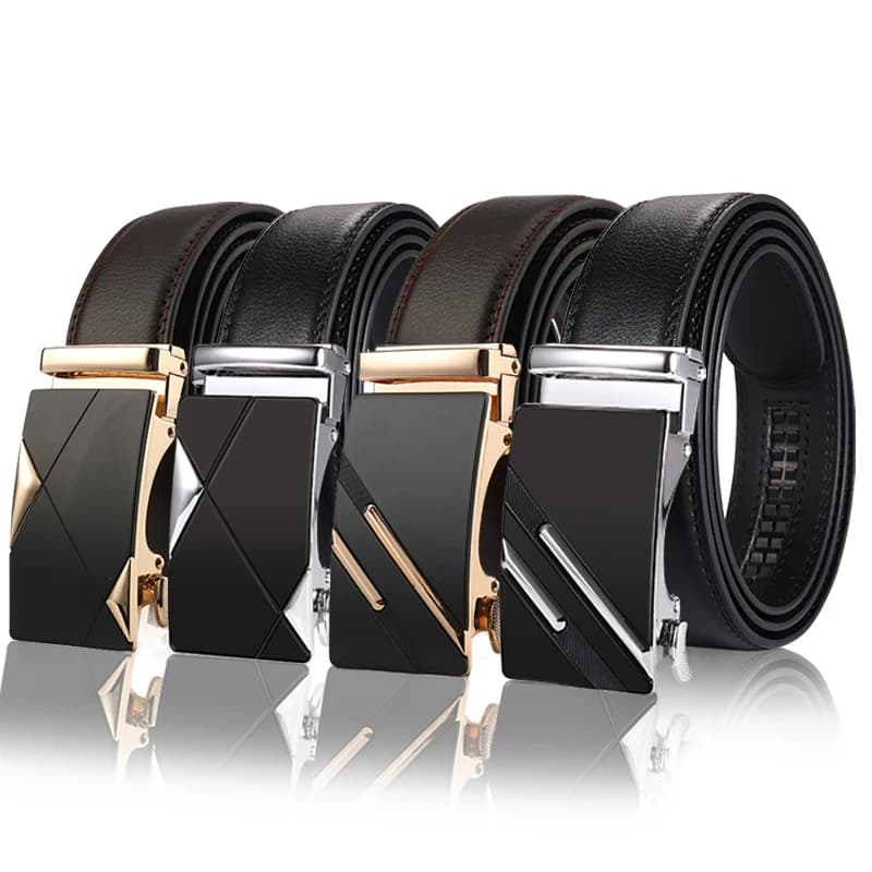 New Men's Belt Automatic Buckle Pants Belt Cowhide Automatic Buckle Formal Business Men's Belt With Suit Belt