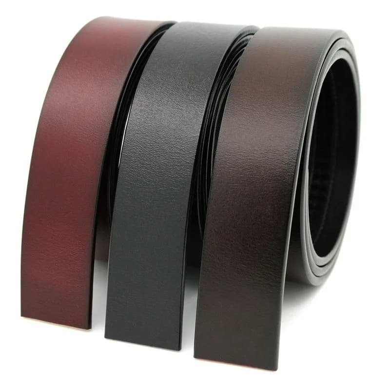 Men's Cow Leather No Buckle 3.5cm Wide Real Genuine Leather Belt Without Automatic Buckle Strap Belts Accessories High Quality
