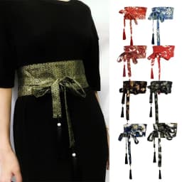 Japanese Kimono Belt Yukata Crane Haori Obi Waist Belts Tassel Women Corset Belt Wave Pattern Wide Belt