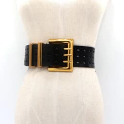 Genuine Leather Waist Seal Wide Eye Belts Lady's Three-row Needle Buckle Waist Seal Pure Cowhide Bronze Buckle Wide Belt