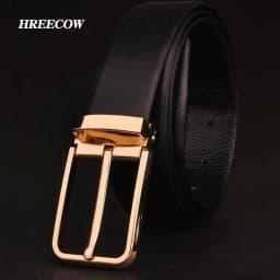 Men's Classical Fashion Business Belts Genuine Leather Belt Men High Quality Pin Buckle Strap Luxury Designer Male Belt