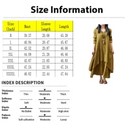 Cotton Women'S Casual Fashion Loose Long Dress With Button Solid Color Dresses