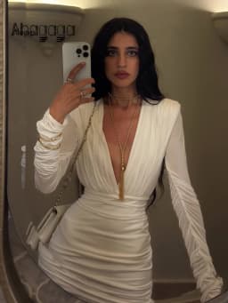 Solid Sheath Women Mini Dresses Sexy Club V-Neck Long Sleeves Vestidos Party Elegant Hot Girl Bodycon Streetwears Slim Outfits