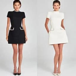 Tosssy Shiny Elegant Female MIni Dress Pocket Short Sleeve Patchwork Fashion Slim Party Dress Gown Women's Glitter Vntage Dress