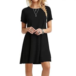 Summer Women Solid Color Dress Short Sleeve Mini Causal Dresses O-Neck Basic A-line Floral Printed Leopard Thick Vestidos