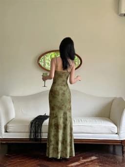 Retro Printed Camis Dress Women Summer Sexy Slim Spaghetti Straps Backless Party Dress Korean Chic Elegant Beach Vestidos New