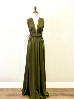 Bridesmaid Dress, Olive Green Maxi Bridesmaid Dress, Bridal Party Convertible Dress, Multiway Infinity Dress, Custom Dress