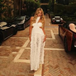Elegant White Lace Patchwork Dress Women Sexy Sleeveless A-line Ruffled Hem Floral Hollow Out Evening Gown Vacation Lady Dress