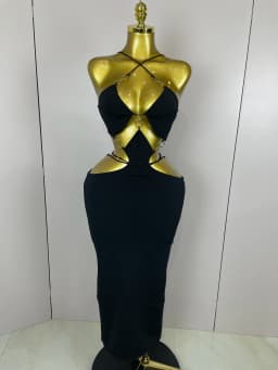 Sexy Halter Hollow Out Sleeveless Black Red Bodycon Long Bandage Dress 2025 Women Celebate Elegant Luxury Birthday Club Dress