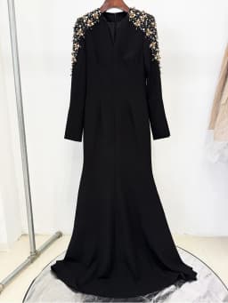 HIGH STREET Newest Fashion 2026 Designer Party Vestido Women's Diamonds Beaded Split Long Maxi Dress