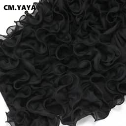 CM.YAYA Women Ruffles One Sleeve Skew Collar Tunic Blouse and Shirt Tops 2024 Summer Streetwear Night Club Party Beach Tops
