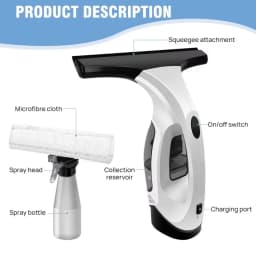 Handheld Electric Glass Cleaning Device Automatic Portable Glass Cleaning Tool Household Water Absorbing Glass Scraper