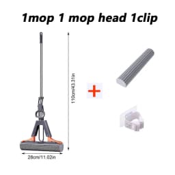 Household Sponge Cleaning Mop Lazy Mop Fast Cleaning Stains Strong Water Absorption Dry And Wet Dual Use