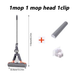 Household Sponge Cleaning Mop Lazy Mop Fast Cleaning Stains Strong Water Absorption Dry And Wet Dual Use
