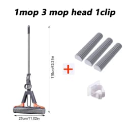 Household Sponge Cleaning Mop Lazy Mop Fast Cleaning Stains Strong Water Absorption Dry And Wet Dual Use