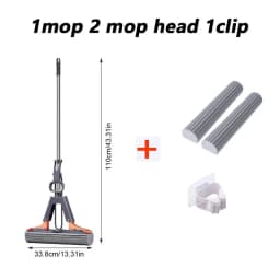 Household Sponge Cleaning Mop Lazy Mop Fast Cleaning Stains Strong Water Absorption Dry And Wet Dual Use