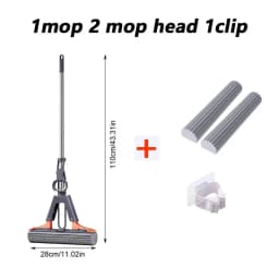 Household Sponge Cleaning Mop Lazy Mop Fast Cleaning Stains Strong Water Absorption Dry And Wet Dual Use