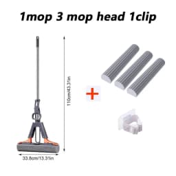 Household Sponge Cleaning Mop Lazy Mop Fast Cleaning Stains Strong Water Absorption Dry And Wet Dual Use