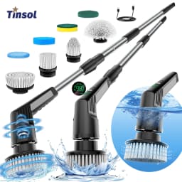 TINSOL 9-in-1 Multi-Function Electric Cleaning Brush Adjustable Automatic Rotating Scrubber Kitchen & Bathroom Cleaning Brush