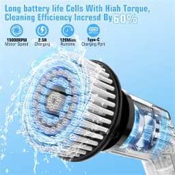 TINSOL 9-in-1 Multi-Function Electric Cleaning Brush Adjustable Automatic Rotating Scrubber Kitchen & Bathroom Cleaning Brush