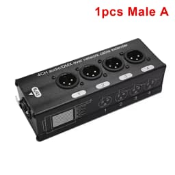 RJ45 CAT5 to 4 Channel 3Pin XLR/DMX Audio Extender DMX512 Network Signal Gilding Extender For Live Stage, Audio Recording Studio