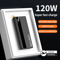 New 120W 200000mAh High Capacity Power Bank Super Fast Charging Power Bank Portable Battery Charger For iPhone Samsung Huawei