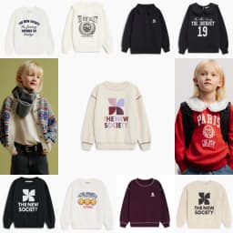 New Trend 26Aw TNS Style Pure Cotton Sweatshirt Top for Boys and Girls Pretty Girls