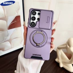 Slide Camera Protection Magnetic Kickstand Case Samsung S26 S25 Edge S24 S23 Plus S21 S22 Ultra FE A56 A36 A26 A16 5G A35 Cover