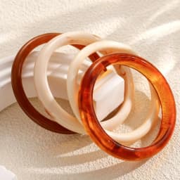 4 Pcs Bohemia Resin Bracelet Set For Women Fashion Beach Vacation Bangle Stackable Lightweight Jewelry For Party Daily Wear Gift