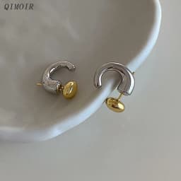 Two-tone Earrings For Women C Irregular Fancy New Styles Cute Trendy Studs Designer Fashion Jewelry Girls's Gifts Party C1288
