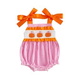 Citgeett Summer Halloween Infant Baby Girl Plaid Romper Embroidery Tie up Bow Sleeveless Jumpsuit Clothes
