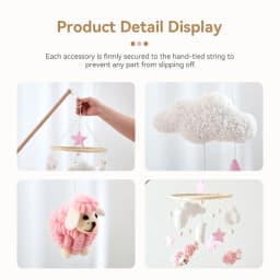 Baby Mobile Toy Wooden 0-12 Months Rattle Toy Baby Crib Mobile Toy Teddy Plush Alpaca Crib Bell Hanging Toy Baby Crib Bracket