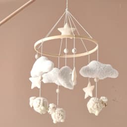 Baby Mobile Toy Wooden 0-12 Months Rattle Toy Baby Crib Mobile Toy Teddy Plush Alpaca Crib Bell Hanging Toy Baby Crib Bracket