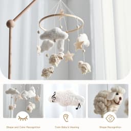 Baby Mobile Toy Wooden 0-12 Months Rattle Toy Baby Crib Mobile Toy Teddy Plush Alpaca Crib Bell Hanging Toy Baby Crib Bracket