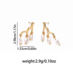 ANENJERY 316L Stainless Steel Heart Geometry Lines Bowknot Pearl Earrings For Women Luxury Vintage French Jewelry Gift Wholesale