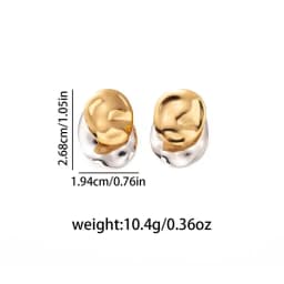ANENJERY 316L Stainless Steel Heart Geometry Lines Bowknot Pearl Earrings For Women Luxury Vintage French Jewelry Gift Wholesale